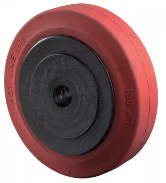 Gummirad schwarz/rot